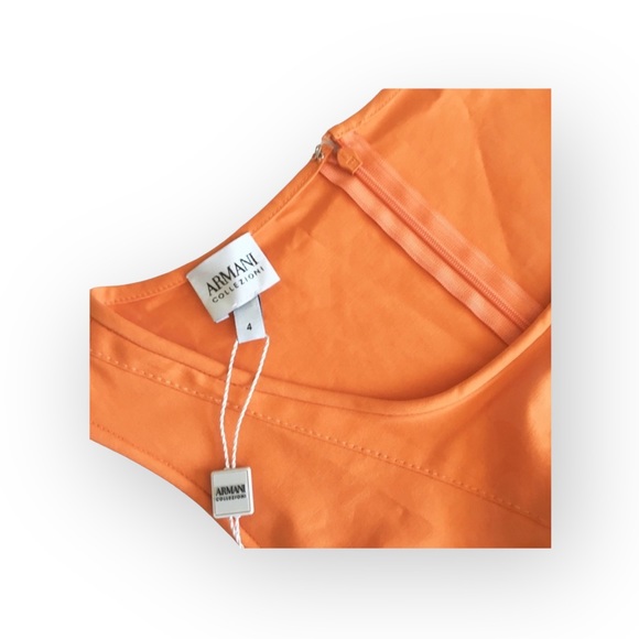 new Armani Collezioni ✦ Sleeveless Sheath Mini Dress ✦ Tangerine ✦ 4 US / 40 IT - Picture 10 of 16